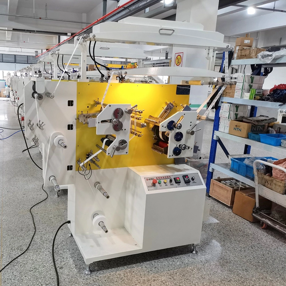 Jingda 3 Colors Flexo Fabric Polyester Satin Ribbon Label Printing Machine for Cotton Tape, Nylon Taffeta, Paper Sticker and T Shirt Clothing Care Labels Jr1521